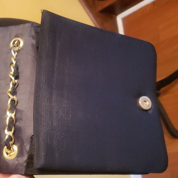 Vintage Black Satin Shoulder Handbag - Picture 2 of 6